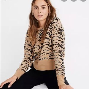 Madewell Cropped Tiger printed sweatshirt